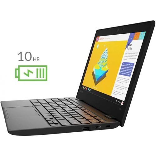 레노버 Lenovo 100e 11.6 Anti Glare HD Chromebook, Intel Dual-Core Celeron N3350 1.1 GHz up to 2.4 GHz, 4GB RAM, 16GB eMMC, HD Graphics 500, Bluetooth, USB Type C, 802.11ac, Webcam, Chrome