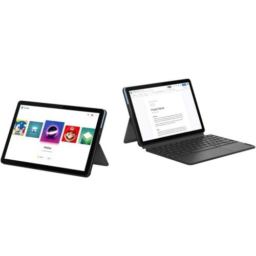 레노버 2020 Lenovo Chromebook Duet 2-in-1 10.1 FHD Touchscreen Tablet Computer, MediaTek Helio P60T CPU, 4GB RAM, 128GB SSD, ARM G72 MP3 Graphics, Dual Webcam, USB-C, Chrome OS, Blue+Gray