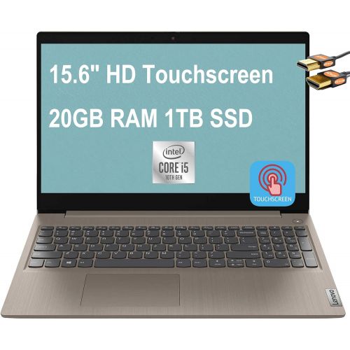 레노버 2021 Premium Lenovo IdeaPad 3 15 Laptop Computer 15.6 HD Touchscreen 10th Gen Intel Quad-Core i5-1035G1 (Beats i7-8550U) 20GB RAM 1TB SSD Dolby Audio Webcam Win 10 + HDMI Cable