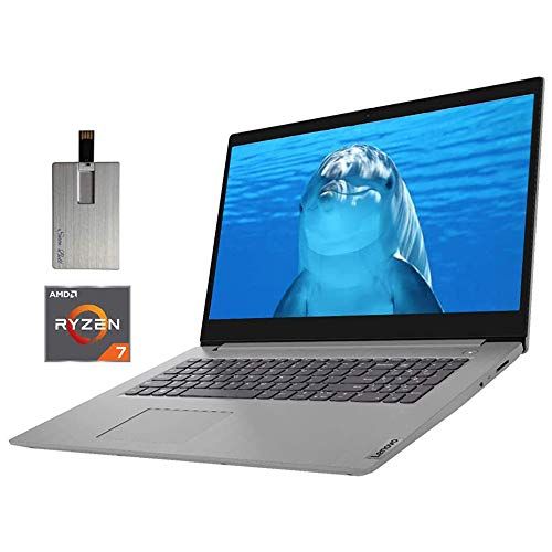 레노버 2020 Lenovo IdeaPad 3 17.3 HD+ Laptop Computer, AMD Ryzen 7-3700U Processor, 20GB RAM, 1TB HDD+256GB SSD, AMD Radeon Vega 10 Graphics, Dolby Audio, HD Webcam, Windows 10, Grey, 32G