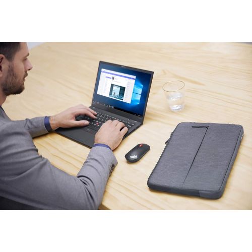 레노버 Lenovo Urban Laptop Sleeve for 14 Notebook, Water Resistant, Soft Padded Compartments, Accessory Storage, Reinforced Rubber Corners, Extendable Handle, GX40Z50941, Charcoal Grey