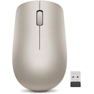 Lenovo 530 Wireless Mouse with Battery, 2.4GHz Nano USB, 1200 DPI Optical Sensor, Ergonomic for Left or Right Hand, Lightweight, GY50Z18988, Almond