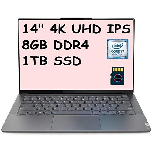 레노버 Lenovo Ideapad S940 Laptop Computer I 14 4K UHD IPS Display I Intel Quad-Core i7-8565U I 8GB DDR4 1TB SSD I Backlit?Keyboard Webcam Thunderbolt?Win 10 + 32GB Micro SD Card