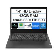 2021 Lenovo Ideapad 3 14 HD Display Premium Laptop, Intel Pentium Gold 6405U 2.4 GHz, 12GB DDR4 RAM, 128GB SSD+1TB HDD, Bluetooth 5.0, Webcam,WiFi, HDMI, Windows 10 S, Black + Ally