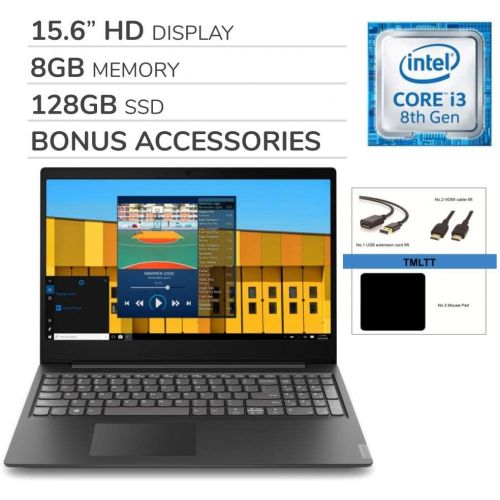 레노버 Lenovo IdeaPad S145 2020 Premium 15.6” HD Laptop Notebook Computer, Intel Core i3-8145U 2.10 GHz, 8GB RAM, 128GB SSD,Windows 10, TMLTT Kit