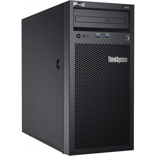 레노버 Lenovo ThinkSystem ST50 Tower Server Bundle Including APC BR1500MS 1500VA UPS, Intel Xeon 3.4GHz CPU, 32GB DDR4 2666MHz RAM, 6TB HDD Storage, JBOD RAID