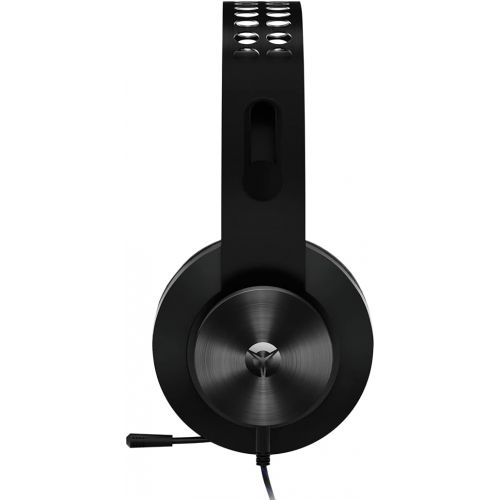 레노버 Lenovo Legion H300 Stereo Gaming Headset, Noise-Cancelling Mic, Memory Foam & PU Leather Earcups, Stainless Steel Headband, PC, PS4, Xbox One, Nintendo Switch, Mac, GXD0T69863, Bla