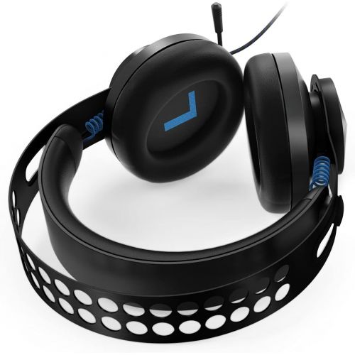 레노버 Lenovo Legion H300 Stereo Gaming Headset, Noise-Cancelling Mic, Memory Foam & PU Leather Earcups, Stainless Steel Headband, PC, PS4, Xbox One, Nintendo Switch, Mac, GXD0T69863, Bla