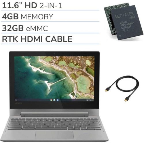 레노버 Lenovo 2021 Chromebook Flex 3 11.6 HD 2-in-1 Touch-Screen Laptop Notebook Computer, 4 Core Mediatek MT 8173C 2.1 GHz, 4GB Memory, 32GB eMMC Flash Memory,No DVD,Webcam,Google Chrome