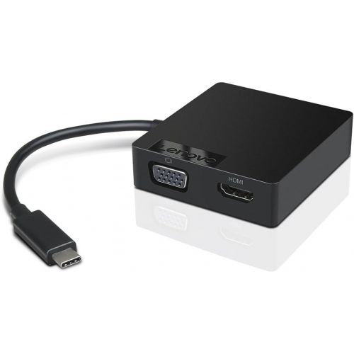 레노버 Lenovo USB-C Travel Hub, Black, 1, Model: 4X90M60789