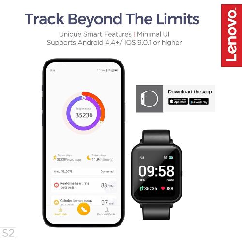 레노버 Lenovo Smart Watch S2-Black