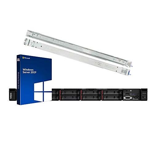 레노버 Lenovo ThinkSystem SR630 Rack Server Bundle with Rail Kit and Windows Server 2019, 2 x Intel Xeon Silver 4110 8-Core 2.10GHz, 128GB DDR4, 8TB SSD, RAID