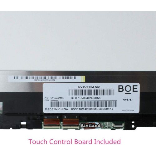 레노버 For Lenovo Flex 5-15 5-1570 15.6 FHD 1080P LCD Screen 1920x1080 IPS Display Touch Panel Digitizer Touch Control Board with Frame Bezel Assembly 81CA0008US 81CA0009US 80XB000US