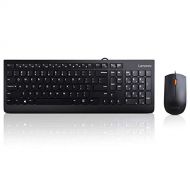 Lenovo 300 USB Combo, Full-Size Wired Keyboard & Mouse, Ergonomic, Left or Right Hand Mouse, Optical Mouse, GX30M39606, Black