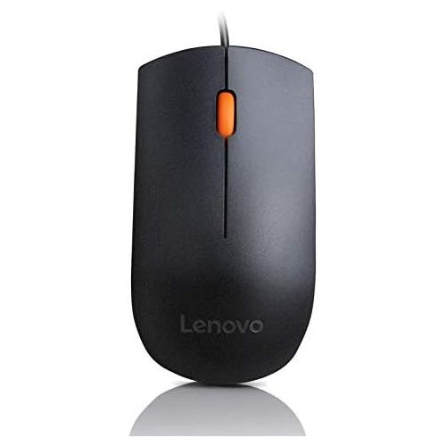 레노버 Lenovo 300 USB Combo, Full-Size Wired Keyboard & Mouse, Ergonomic, Left or Right Hand Mouse, Optical Mouse, GX30M39606, Black