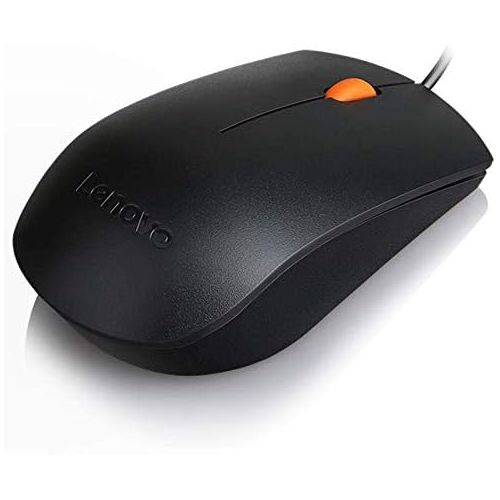 레노버 Lenovo 300 USB Combo, Full-Size Wired Keyboard & Mouse, Ergonomic, Left or Right Hand Mouse, Optical Mouse, GX30M39606, Black