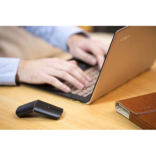 레노버 Lenovo Yoga Mouse, Black, Ultra slim 13.5mm, 180 degree rotatable hinge, 2.4G or Bluetooth 4.0 wireless connection, Multilayer adaptive touchpad, Rechargeable battery, GX30K69565