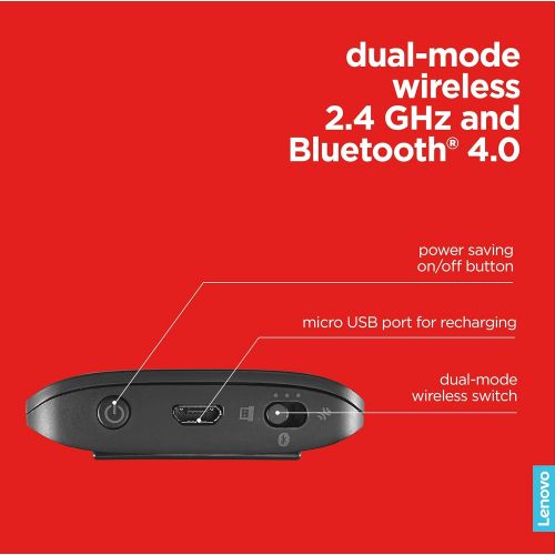 레노버 Lenovo Yoga Mouse, Black, Ultra slim 13.5mm, 180 degree rotatable hinge, 2.4G or Bluetooth 4.0 wireless connection, Multilayer adaptive touchpad, Rechargeable battery, GX30K69565