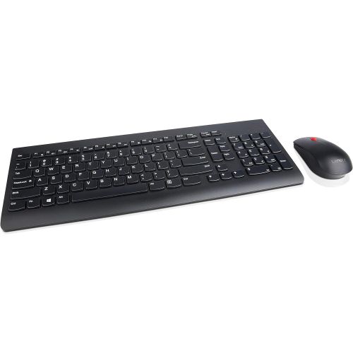 레노버 Lenovo 510 Wireless Keyboard & Mouse Combo, 2.4 GHz Nano USB Receiver, Full Size, Island Key Design, Left or Right Hand, 1200 DPI Optical Mouse, GX30N81775, Black