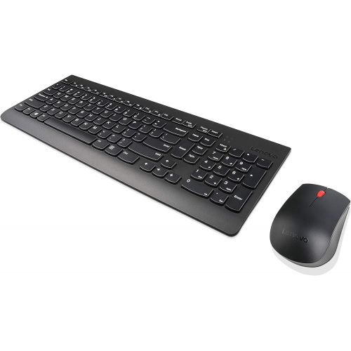 레노버 Lenovo 510 Wireless Keyboard & Mouse Combo, 2.4 GHz Nano USB Receiver, Full Size, Island Key Design, Left or Right Hand, 1200 DPI Optical Mouse, GX30N81775, Black