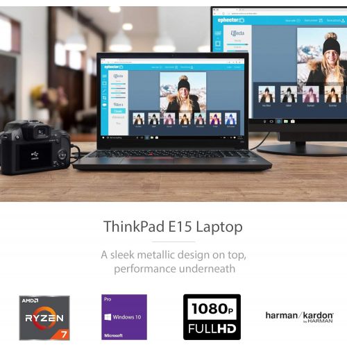 레노버 Lenovo ThinkPad E15 Gen 2 Business Laptop, 15.6 FHD 1080P IPS Display, AMD Ryzen 7 4700U ( i7-10710U), 40GB DDR4 RAM, 1TB PCIe SSD, Webcam, WiFi, Bluetooth, Win 10 Pro