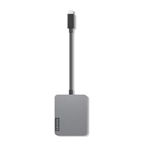 레노버 Lenovo USB-C 4-in-1 Travel Hub Gen2, Multiport Adapter for HDMI, VGA, USB 3.1, RJ45, Compatible with USB Type-C Laptops, GX91A34575