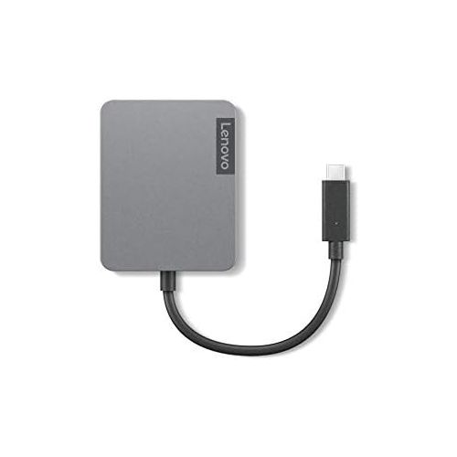 레노버 Lenovo USB-C 4-in-1 Travel Hub Gen2, Multiport Adapter for HDMI, VGA, USB 3.1, RJ45, Compatible with USB Type-C Laptops, GX91A34575