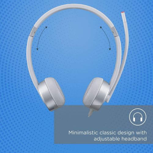 레노버 Lenovo 100 Stereo Analog Headset, 3.5mm, 180° Boom Microphone, Memory-Foam Earcups, GXD1B60597, Cloud Grey