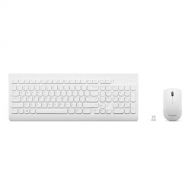 Lenovo 510 Wireless Combo with 2.4 GHz USB Receiver, Slim Full Size Keyboard, Full Number Pad, 1200 DPI Optical Mouse, Left or Right Hand, GX30W75336, White