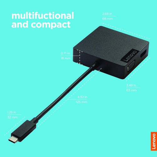 레노버 Lenovo USB C Travel ?Hub, Black GX90M61235