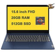 Lenovo Flagship IdeaPad 3 Laptop Computer 15.6 inch FHD Anti-Glare AMD Hexa-Core Ryzen 5 4500U(Beats i7-8550U) 20GB RAM 512GB SSD Dolby Audio Win10 + HDMI Cable