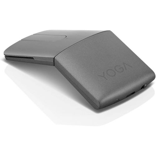 레노버 Lenovo Yoga Mouse with Laser Presenter, 2.4GHz Wireless Nano Receiver & Bluetooth 5.0, Award-Winning Ergonomic V-Shape, Adjustable 1600 DPI, Optical Mouse, GY50U59626, Iron Grey, g