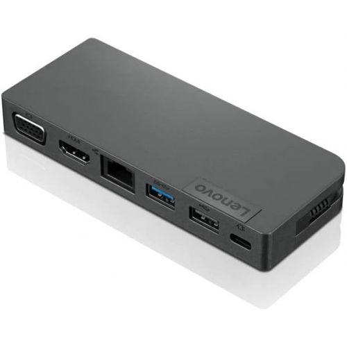 레노버 Lenovo Powered USB-C Travel Hub - for Notebook - USB Type C - 3 X USB Ports - 1 X USB 2.0 - Network (RJ-45) - HDMI - VGA - Wired