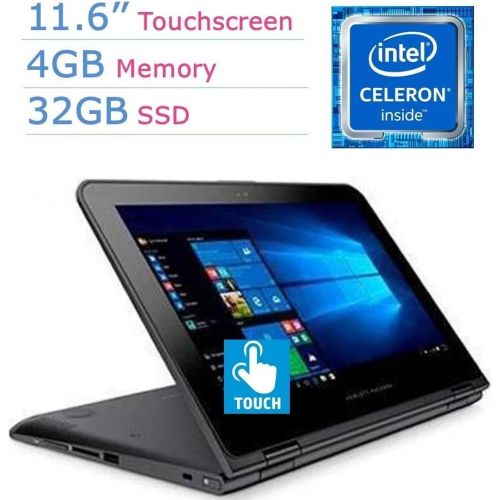 레노버 Lenovo 11.6-inch IPS Touchscreen 2-IN-1 Convertible Laptop PC, Intel Celeron Processor Up To 2.48GHz, 4GB RAM, 32GB SSD, Bluetooth, HDMI, WIFI, Spill-Resistant Keyboard, Windows 10