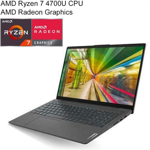 레노버 Lenovo IdeaPad 5 15.6 FHD Laptop, AMD Ryzen 7-4700U, Wi-Fi 6, Webcam, Backlit Keyboard, Fingerprint Reader, HDMI, USB-C, Win 10 Home, w/ Tikbot Accessories(16GB RAM 512GB PCIe SSD)