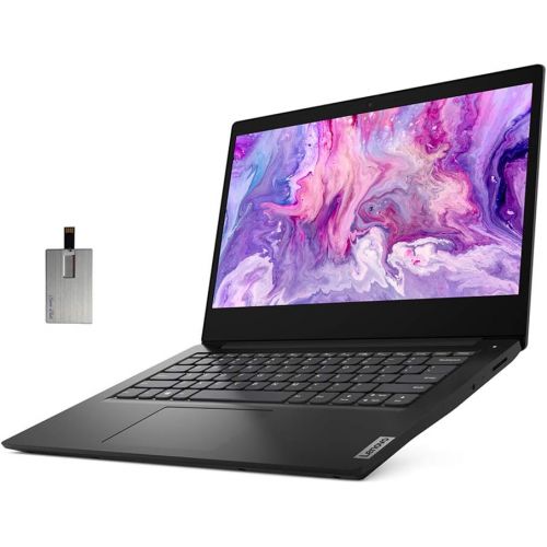 레노버 2021 Lenovo Ideapad 3 14 HD Laptop Computer, Intel Pentium Gold 6405U Processor, 12GB RAM, 256GB PCIe SSD, Intel UHD Graphics, Speakers, Webcam, Bluetooth, Windows 10 S, Black, 32G