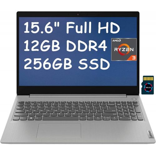 레노버 Lenovo Ideapad S145 15 Newest Laptop I 15.6 FHD Display I AMD Ryzen 3 3200U( i5-7200U) I 12GB 256GB SSD I Webcam Dolby Audio 4-in-1 Card Reader Win 10 + 32GB Micro SD Card