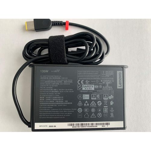 레노버 Original Lenovo 20V 6.7A 135W Slim Tip AC Adapter for Lenovo ThinkPad P1 20MD, Lenovo ThinkPad P1 20ME, Lenovo ThinkPad X1 Extreme 20MG, Compatible P/N: ADL135SDC3A, SA10E75864, 00