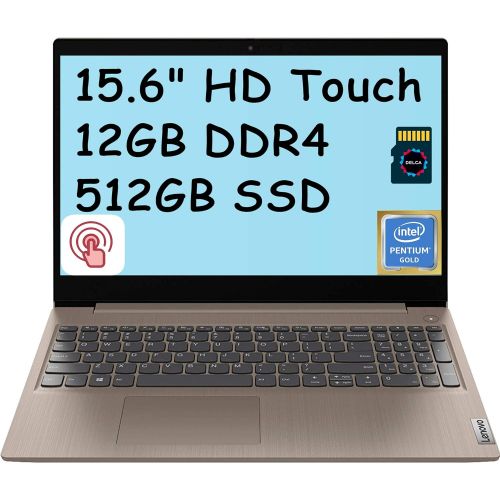 레노버 Lenovo Ideapad 3 15 Premium Laptop I 15.6 HD Touchscreen Display I Intel Pentium Gold 6405U I 12GB DDR4 512GB SSD I Dolby Audio 720p Webcam HDMI Win10 + 32GB Micro SD Card