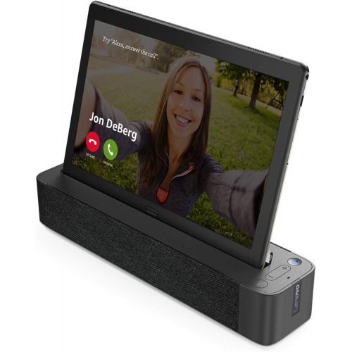 레노버 Lenovo Smart Tab P10 10.1” Android Tablet, Alexa-Enabled Smart Device with Fingerprint Sensor and Smart Dock Featuring 4 Dolby Atmos Speakers - 64GB Storage with Alexa Enabled Char