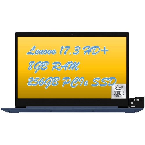레노버 2021 Lenovo IdeaPad 3 17 17.3 HD+ Anti-Glare Display Laptop, Intel Quad Core i5-1035G1 (Beats i7-8550U), 8GB DDR4 RAM, 256GB PCIe SSD, HDMI, Webcam, Windows 10, Abyss Blue, TiTac C