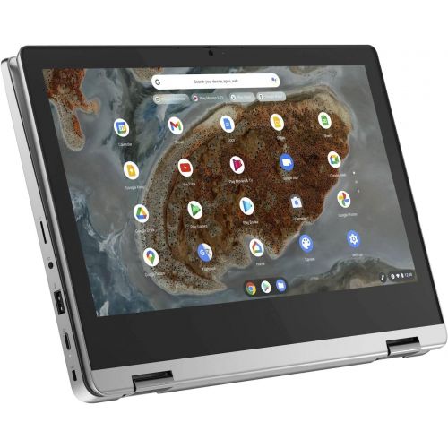 레노버 Lenovo Flex 3 11.6 HD (1366 x 768) 2-in-1 Chromebook Laptop, Mediatek MT8183 up to 1.6 GHz, 4GB DDR4, 32GB eMMC, Webcam, Bluetooth, Chrome OS, EAT 64GB SD Card, Arctic Grey