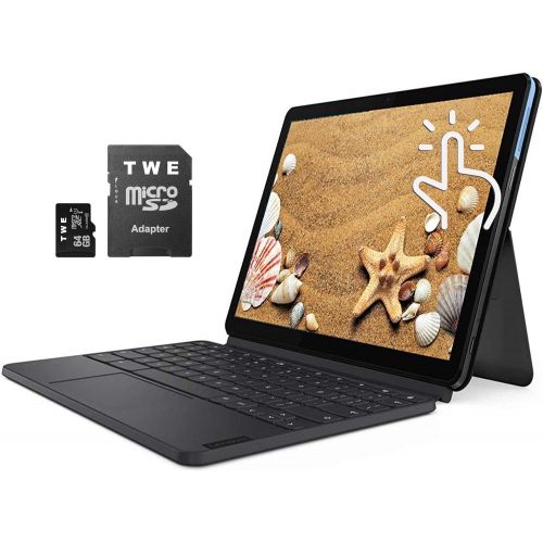 레노버 Lenovo Chromebook 2-in-1 Laptop, 10.1 Mini FHD IPS Touchscreen PC, MediaTek Helio 8-Core P60T, 4GB RAM, 64GB eMCP SSD, ARM G72 MP3 Graphics, Chrome OS + TWE 64GB Micro SD Card