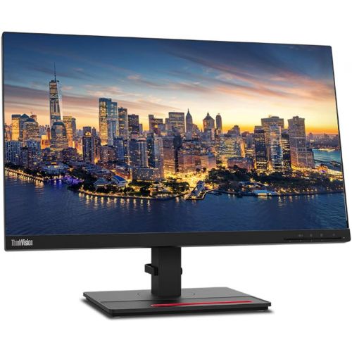 레노버 Lenovo ThinkVision T24i 23.8in 1920 x 1080 FHD IPS WLED-Backlit LCD 2-Pack Raven Black Monitor Bundle with HDMI, VGA, DisplayPort, USB Hub, Fully Adjustable Desk Mount Monitor Stan