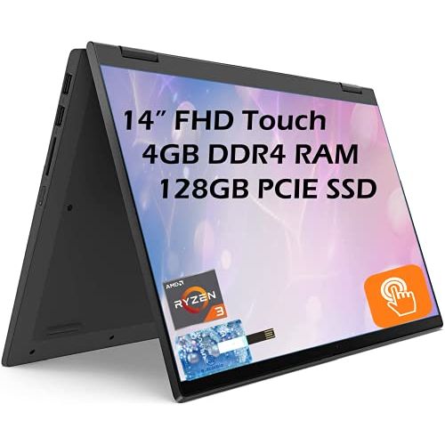 레노버 2021 Newest Lenovo IdeaPad Flex 5 14 inch FHD Touch Convertible 2 in 1 Laptop PC, AMD Ryzen 3 4300U (Beat i3-8145U), 4GB RAM, 128GB SSD, Webcam, WiFi, Bluetooth, Win10 S with E.S H