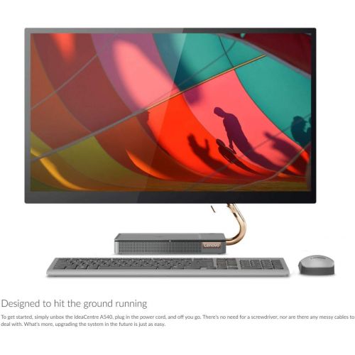 레노버 Lenovo Ideacentre 27 QHD Touchscreen All-in-One PC with 16GB DDR4 RAM, 512GB PCIe SSD, Intel 8 Core i7-9700T Processor up to 4.3 GHz, Windows 10 Home