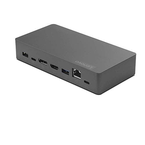 레노버 Lenovo Thunderbolt 3 Essential Dock, Universal Compatibility, 135W Adapter, 1x 110V 2 Pin Power Cord, Standard Thunderbolt Cable, 2 USB-A 3.0, 2 USB-C Downstream Ports, 40AV0135US,