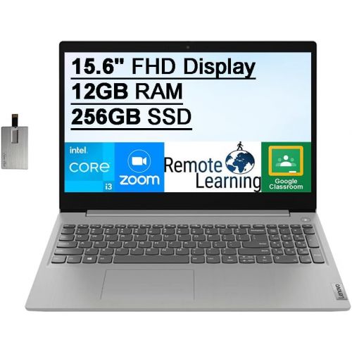 레노버 2021 Lenovo IdeaPad 3 15.6 FHD Laptop Computer, 10th Gen Intel Core i3-1005G1, 12GB RAM, 256GB PCIe SSD, Intel UHD Graphics, Dolby Audio, HD Webcam, Bluetooth, Win 10S, Grey, 32GB