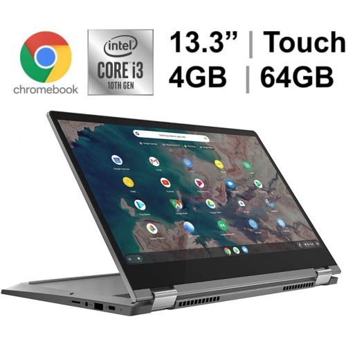 레노버 2021 New Lenovo Chromebook Flex 5 13 Laptop, FHD (1920 x 1080) Touch Display, Intel Core i3-10110U Processor, 4GB DDR4 RAM, 64GB SSD, Backlit Keyborad, Webcam, WiFi, Chrome OS + Oy