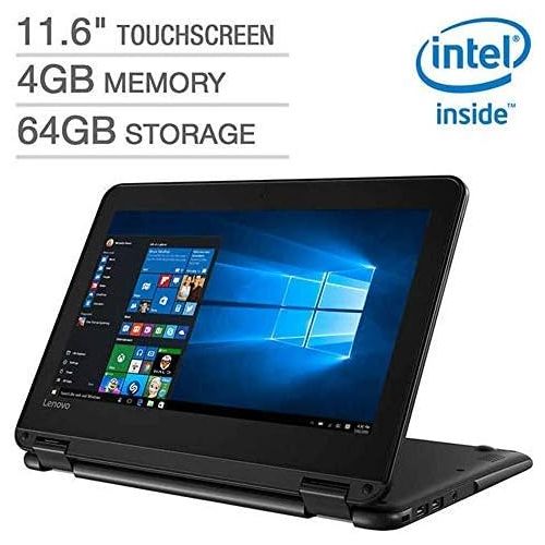 레노버 2019 New Lenovo 300e Flagship 2-in-1 Business Laptop/Tablet, 11.6 HD IPS Touchscreen, Intel Celeron Quad-Core N3450 up to 2.2GHz, 4GB DDR4, 64GB eMMC, Windows 10 S/Pro, Choose Flas